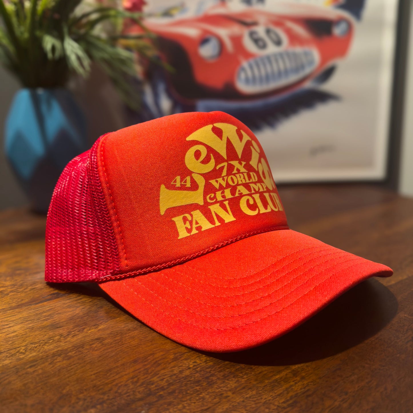 Lewis - 7X World Champion - Trucker Hat - Red / Yellow