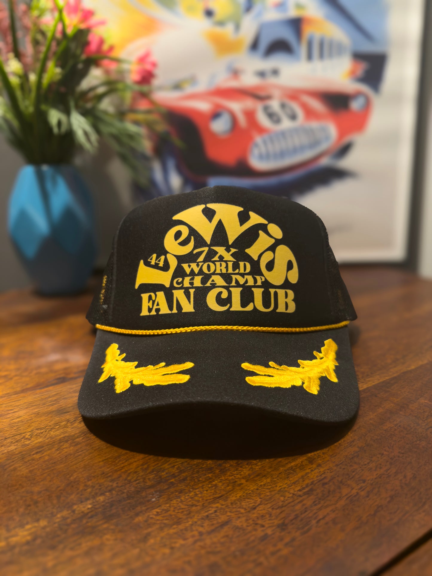 Lewis - 7X World Champion - Trucker Hat - Black / Gold