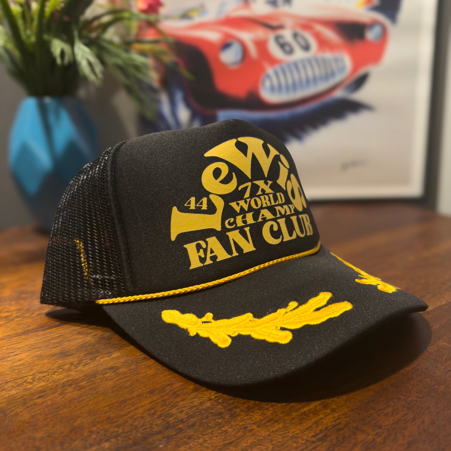 Lewis - 7X World Champion - Trucker Hat - Black / Gold