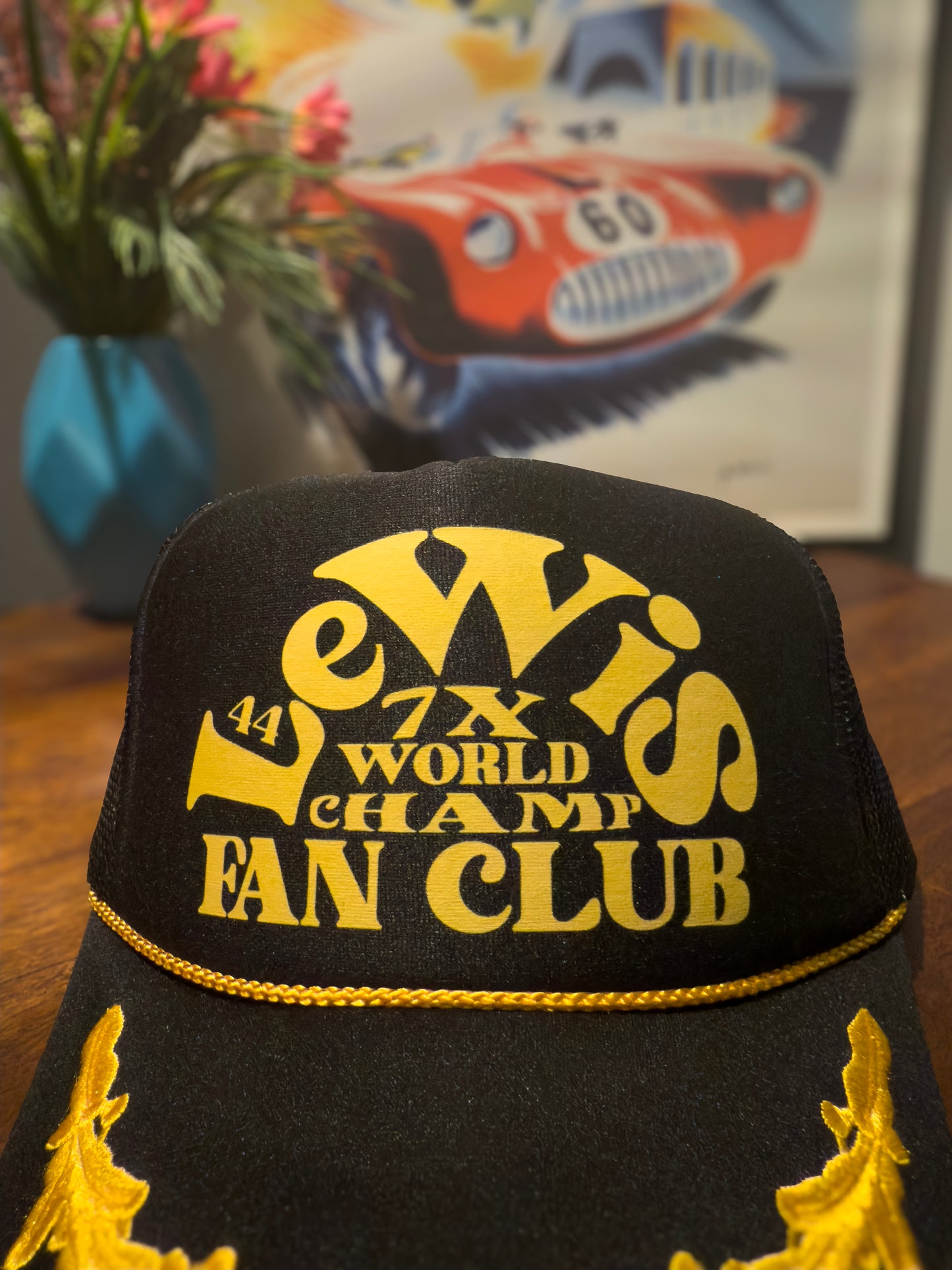 Lewis - 7X World Champion - Trucker Hat - Black / Gold